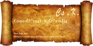 Cserényi Károly névjegykártya